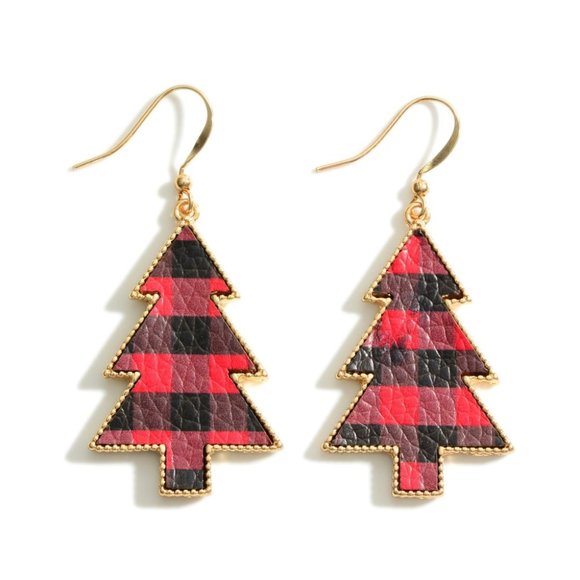 One Blessed Nana Jewelry - NWT *BOUTIQUE*  PLAID FASHION CHRISTMAS TREE EARRINGS